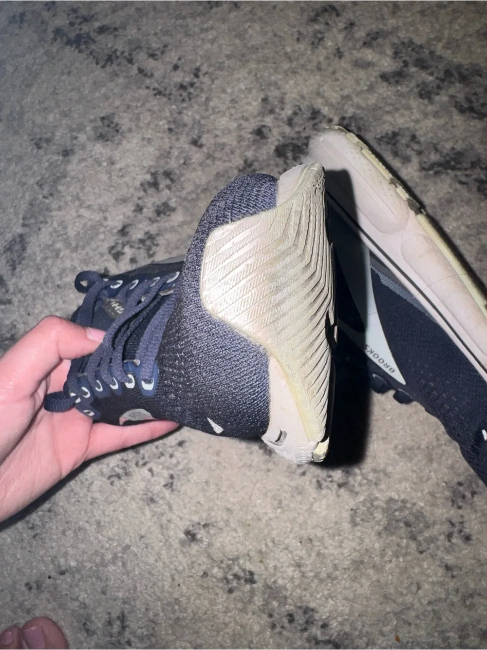 Brooks Navy and White Running Sneakers